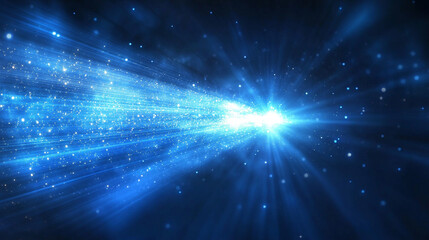 Cosmic Blue Light Beam Explodes in Space