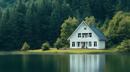 Fototapeta premium house on the river