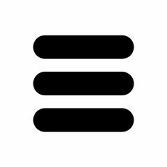 Fototapeta premium Simple black hamburger menu icon on a white background, representing navigation and user interface elements