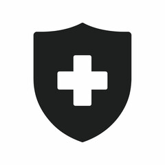 Health Shield Icon Medical Protection and Safety Symbol