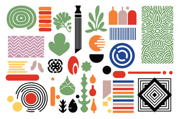 Bauhaus style abstract collection shape element collection