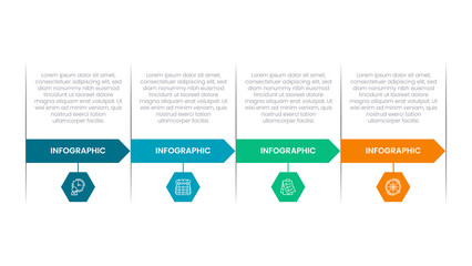 Timeline Infographic design 4 options or steps with icons. Infographic business concept Can be used for info graphics, flow charts, presentations, web sites, banners.