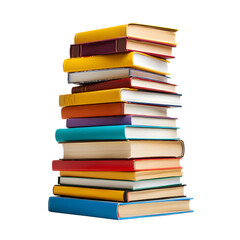 Stack of colorful books against black background symbolizing knowledge and learning