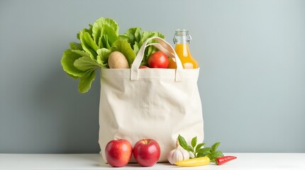 shopping bag with groceries