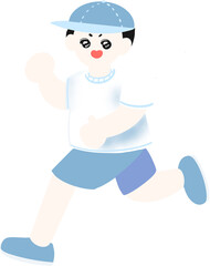 운동회, 체육대회 달리기 캐릭터 일러스트. 계주가 뛰고 있다.