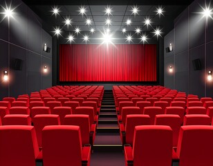 Fototapeta premium Cinema interior, full view