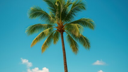 Tropical palm tree under sky