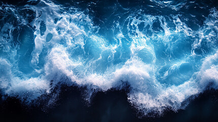 Dark Ocean Waves Crashing, Dramatic Water, Underwater View