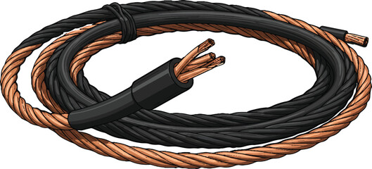 black and golden color cable on white background, cable, isolated, white, connection, wire, computer, technology, black, cord, plug, equipment, audio, video, usb, object, hdmi, electric, cables