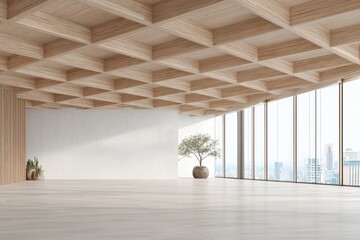 Bright Room With Coffered Ceiling