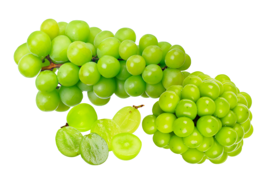 'shine muscat grapes on transparent background'