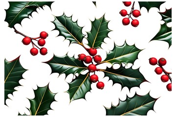 Fototapeta premium holly berries on a branch