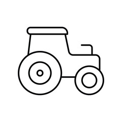 Simple Line Art of a Classic Tractor in Minimalist Style Design