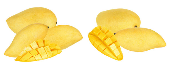 'fresh mangoes on transparent background'