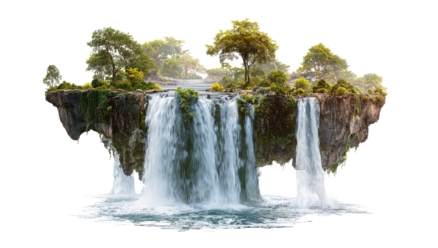Floating Island Waterfall