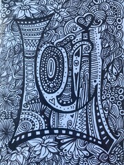 hand drawn vector illustration of an elephant
