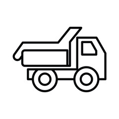 Simple Outline of a Dump Truck with Open Bed for Construction Work