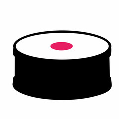 Drum band. Musical symbol of a drum being hit. Vector illustration.