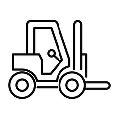 Outline of a Forklift in Minimalist Style for Industrial Concept