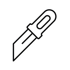 Sharp Utility Knife Illustration with Clean Lines and Simple Design