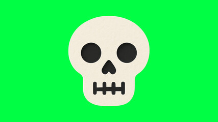 Simple skull, cute design on green