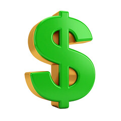 Obraz premium Dollar Symbol Isolated On White Background: A vibrant, three-dimensional dollar sign, symbolizing finance and currency, isolated and presented with clarity and professional precision.