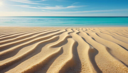 Fototapeta premium Beautiful Sunrice beach landscape. waving sand beach