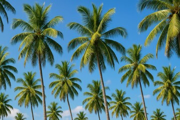 Obraz premium Tropical palm trees under sky