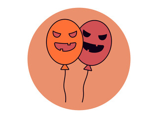 Balloon icon. Halloween colour vector design. Flat vector illustration concept.