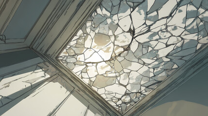 Mirror reflecting only pale ceiling line