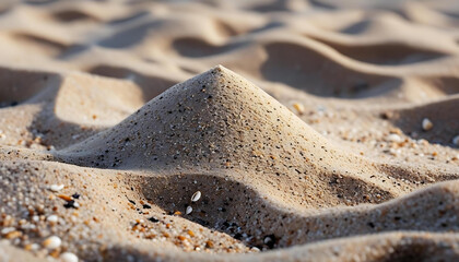 Beach sand on white isolated background