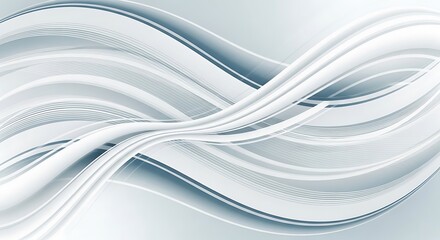 Obraz premium Abstract flowing white and gray waves create a dynamic and elegant background design.