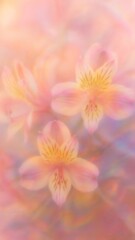 Naklejka premium Dreamy pastel floral elegance.