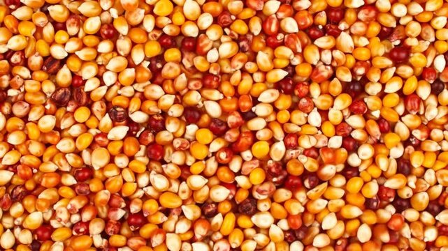 Colorful Popcorn Kernels Close-Up Texture