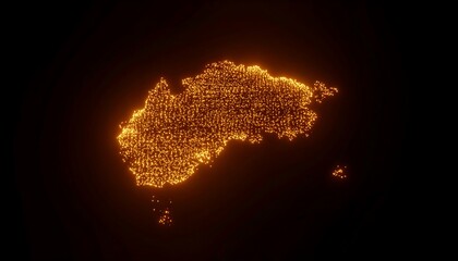 Glowing map of Australia