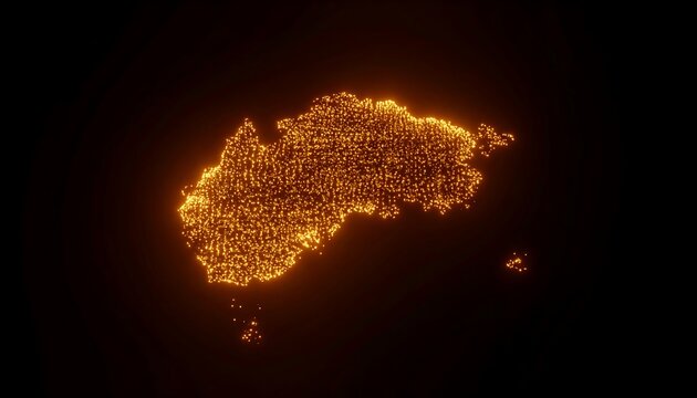 Glowing map of Australia
