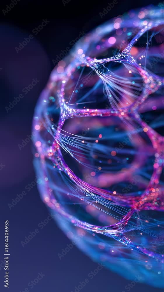 Wall mural a captivating holographic sphere intertwined with luminous data streams showcasing the intricate web