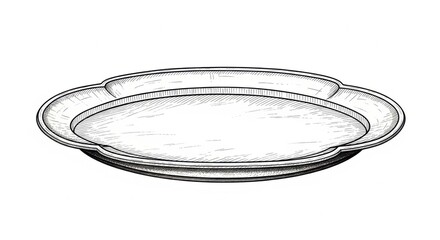 Elegant Silver Serving Tray with Decorative Edges for Formal Dining and Catering