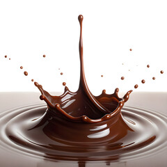 Captivating chocolate splash creates dynamic crown shape with droplets suspended mid-air