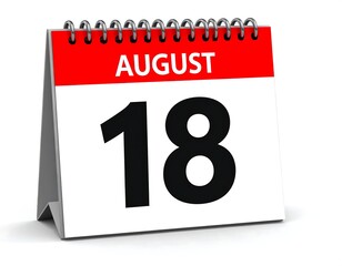 Calendar displaying August 18th
