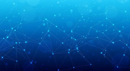 Abstract blue network background with interconnected nodes and lines, creating a sense of connection and flow.