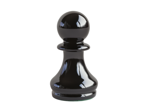 black chess pawn on white background