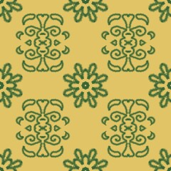 Floral Motif Pattern: A seamless pattern features intricately designed floral motifs, arranged in an elegant and symmetrical display, evoking a sense of natural beauty and timeless artistry.