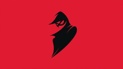 Mysterious Thief Silhouette on Red, Security - Themed Design for Branding & Cautionary Art
