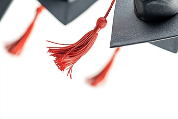 Flying graduation hats accessories accessory tassels.