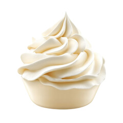 Whipped cream or custard isolated on white background. Ai generating image illustration