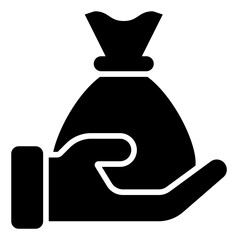 Hand Holding Money Bag Icon