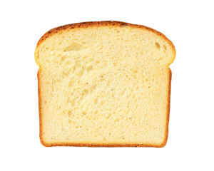 slice of bread on white background