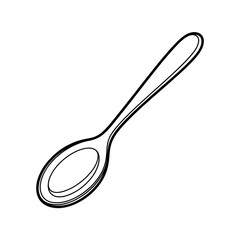 spoon on white background coloring page 