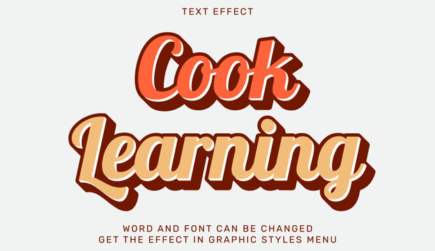 Typography image showcasing the text Cook Learning with bold artistic style, ideal for creative and educational concepts
